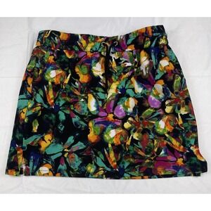 ATTYRE NEW YORK WOMENS SKORT SIZE 6 MULTICOLOR FLORAL ATHLETIC STRETCH DRAWSTRIN